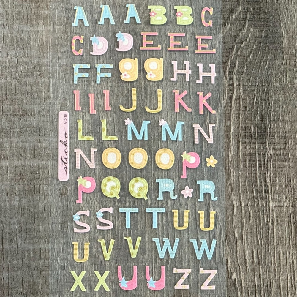 💞 New Multicolored Alphabet Letter Foil Scrapbook Stickers